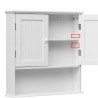 Rebecca Mobili Wall-mounted White Wooden Bathroom Cupboard with 2 Doors and 1 Shelf