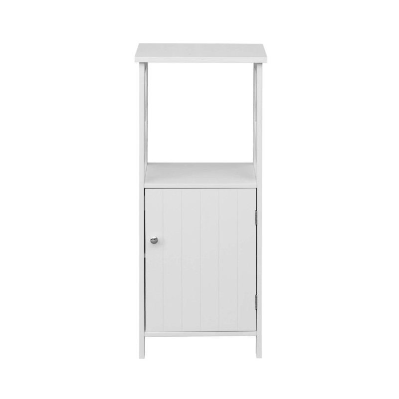 Rebecca Mobili Column Cabinet White Wooden with Shelves Door for Bathrooms