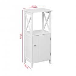 Rebecca Mobili Column Cabinet White Wooden with Shelves Door for Bathrooms