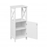 Rebecca Mobili Column Cabinet White Wooden with Shelves Door for Bathrooms