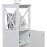 Rebecca Mobili Column Cabinet White Wooden with Shelves Door for Bathrooms