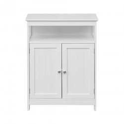 Rebecca Mobili Armoire de salle de bains avec 2 portes et étagère en bois blanc au design moderne