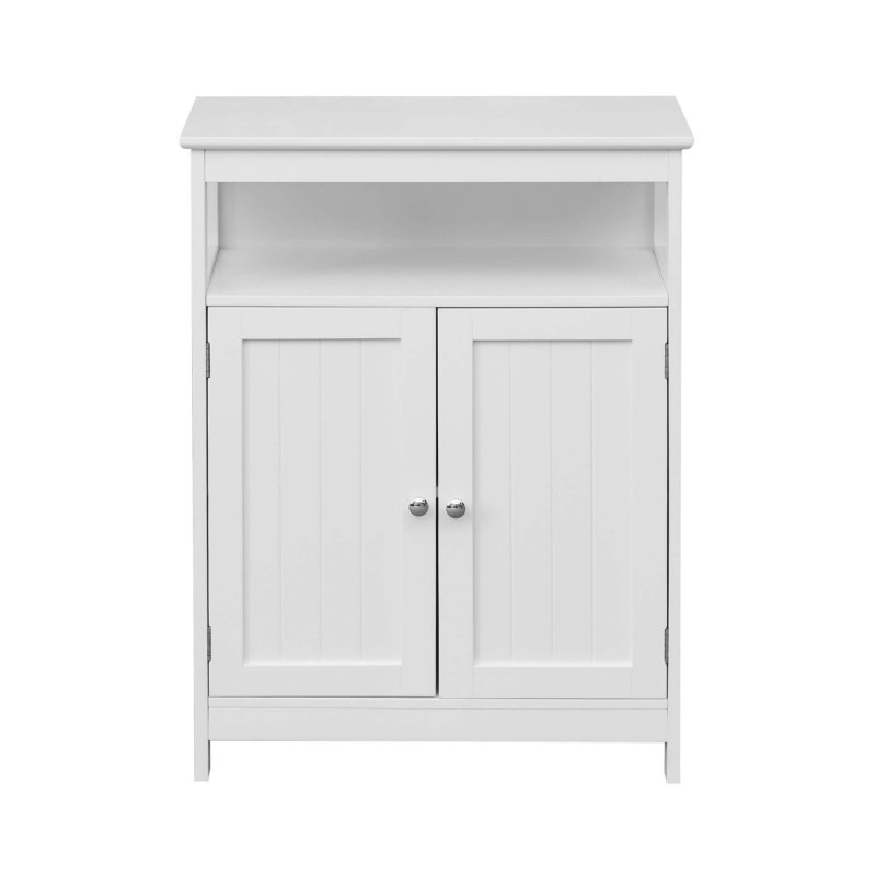 Rebecca Mobili Armoire de salle de bains avec 2 portes et étagère en bois blanc au design moderne