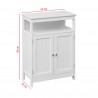 Rebecca Mobili Bathroom Cabinet with 2 Doors and Shelf in White Wood Modern Design