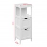 Rebecca Mobili Column Cabinet White Wooden Bathroom Cabinet with 2 Drawers and Shelf