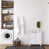 Rebecca Mobili White Wood Floor-standing Space-Saving 2 Door 2 Shelf Modern Bathroom Cabinet