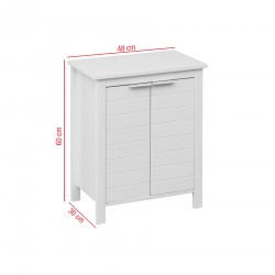 Rebecca Mobili White Wood Floor-standing Space-Saving 2 Door 2 Shelf Modern Bathroom Cabinet