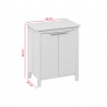 Rebecca Mobili White Wood Floor-standing Space-Saving 2 Door 2 Shelf Modern Bathroom Cabinet