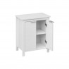 Rebecca Mobili White Wood Floor-standing Space-Saving 2 Door 2 Shelf Modern Bathroom Cabinet