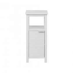 Rebecca Mobili Space-saving White Wooden Column Unit Vanity Cabinet with door