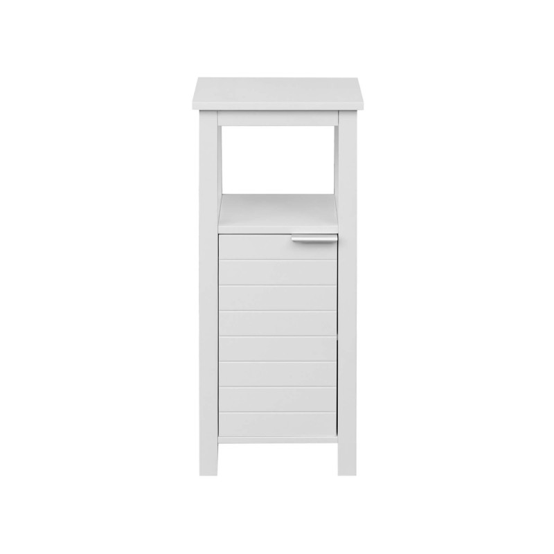 Rebecca Mobili Space-saving White Wooden Column Unit Vanity Cabinet with door