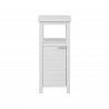 Rebecca Mobili Space-saving White Wooden Column Unit Vanity Cabinet with door