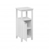 Rebecca Mobili Space-saving White Wooden Column Unit Vanity Cabinet with door