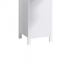 Rebecca Mobili Space-saving White Wooden Column Unit Vanity Cabinet with door