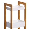 Rebecca Mobili Ladder Shelf Bathroom Floor Cabinet 3 Shelves MDF Bambu White