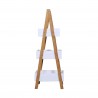 Rebecca Mobili Mobile a scala Scaffale da Bagno con 3 Ripiani in Mdf Bambu Bianco Marrone