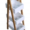 Rebecca Mobili Ladder Unit Bathroom Shelf with 3 Shelves Mdf Bambu White Brown