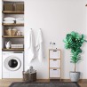 Rebecca Mobili Cassettiera da Bagno Mobile a Colonna 3 Cassetti in Legno Mdf Bianco Bambu