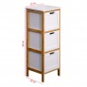 Rebecca Mobili Commode de salle de bains 3 Tiroirs Mdf Bois Blanc Bambu