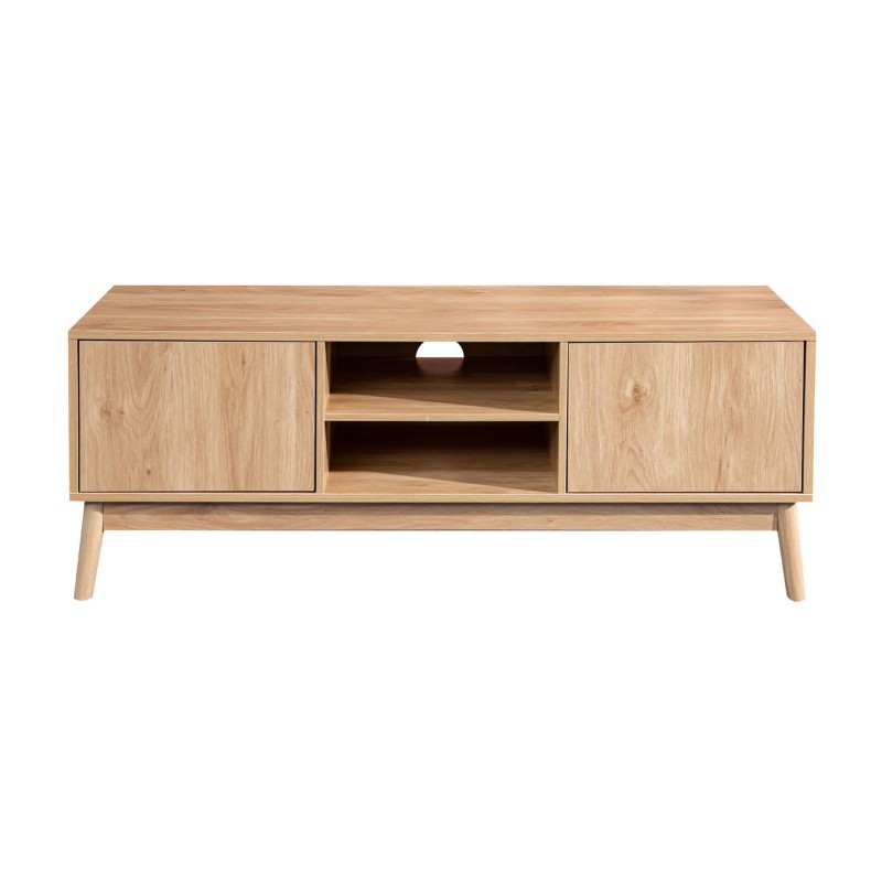 Rebecca Mobili Mobile porta TV Credenza Bassa in Bambu Mdf 2 Ante Ripiani da Salotto Soggiorno