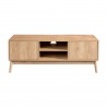 Rebecca Mobili TV Ständer Niedriges Sideboard aus Bambu Mdf 2 Türen Regale für Wohnzimmer