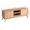 Rebecca Mobili Mobile porta TV Credenza Bassa in Bambu Mdf 2 Ante Ripiani da Salotto Soggiorno