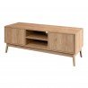 Rebecca Mobili TV Ständer Niedriges Sideboard aus Bambu Mdf 2 Türen Regale für Wohnzimmer