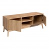 Rebecca Mobili TV Ständer Niedriges Sideboard aus Bambu Mdf 2 Türen Regale für Wohnzimmer