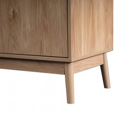 Rebecca Mobili Mobile porta TV Credenza Bassa in Bambu Mdf 2 Ante Ripiani da Salotto Soggiorno