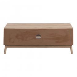 Rebecca Mobili Mobile porta TV Credenza Bassa in Bambu Mdf 2 Ante Ripiani da Salotto Soggiorno