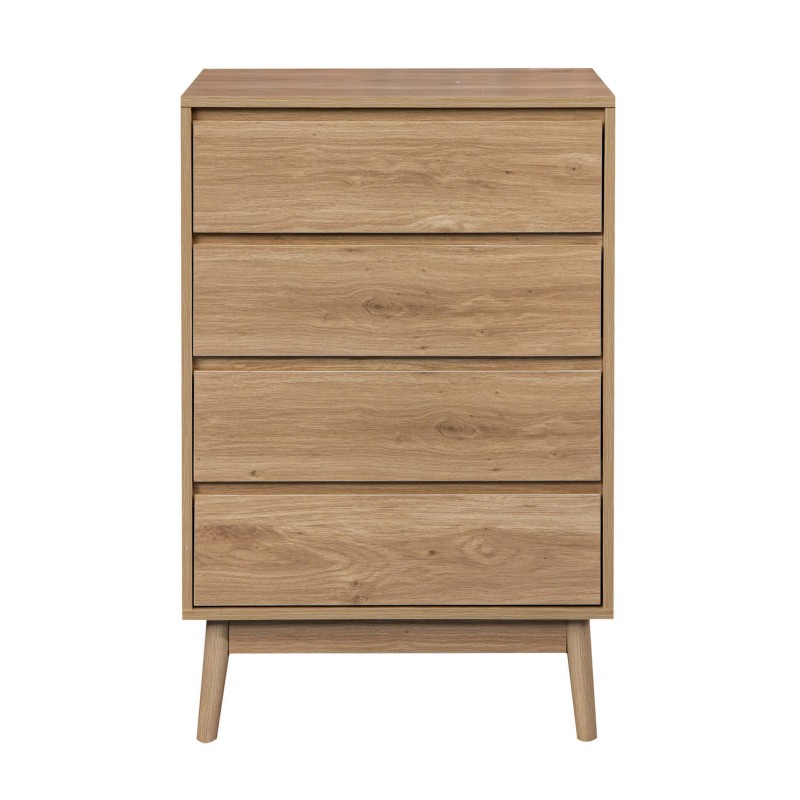 Rebecca Mobili Commode 4 Tiroirs en bois Brun Meuble de Chambre à coucher de style Nordique