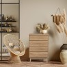 Rebecca Mobili 4 Drawer Chest of Drawers Brown Wood Nordic Style Bedroom Furniture