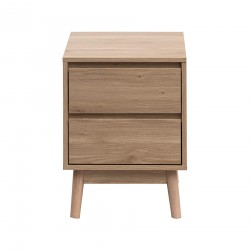 Rebecca Mobili Nordic Brown Wooden 2 Drawer Bedside Table 56,5x40x40 cm