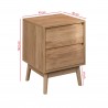 Rebecca Mobili Nordisch Braun Holz 2 Schubladen Nachttisch 56,5x40x40 cm