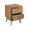 Rebecca Mobili Nordic Brown Wooden 2 Drawer Bedside Table 56,5x40x40 cm