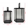 Rebecca Mobili Set of 2 Metal and Black PVC Candleholder Lanterns for Interior and Outdoor Modern use