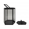 Rebecca Mobili Set of 2 Metal and Black PVC Candleholder Lanterns for Interior and Outdoor Modern use