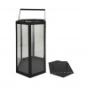 Rebecca Mobili Set of 2 Metal and Black PVC Candleholder Lanterns for Interior and Outdoor Modern use