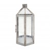 Rebecca Mobili Shabby Large White Metal and PVC Candleholder Lantern for Interior and Exterior use