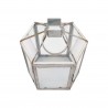 Rebecca Mobili Farol Grande de metal y PVC Shabby para Interiores y Exteriores