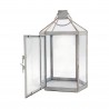 Rebecca Mobili Shabby Large White Metal and PVC Candleholder Lantern for Interior and Exterior use