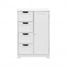 Rebecca Mobili Multipurpose Cabinet 4 Drawers 1 Door White Wood Modern Bathroom Furniture