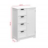 Rebecca Mobili Multifunctioneel Kabinet 4 Laden 1 Deur Wit Hout Modern Badkamermeubilair