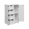 Rebecca Mobili Multipurpose Cabinet 4 Drawers 1 Door White Wood Modern Bathroom Furniture