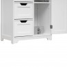 Rebecca Mobili Multifunctioneel Kabinet 4 Laden 1 Deur Wit Hout Modern Badkamermeubilair