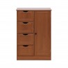 Rebecca Mobili Meuble de salle de bain 4 Tiroirs 1 Porte en Bois brun Armoire Moderne sur pied