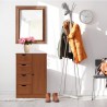 Rebecca Mobili Bathroom Cabinet 4 Drawers 1 Door in Brown Wood Modern Freestanding Unit