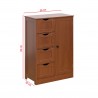 Rebecca Mobili Bathroom Cabinet 4 Drawers 1 Door in Brown Wood Modern Freestanding Unit