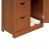 Rebecca Mobili Bathroom Cabinet 4 Drawers 1 Door in Brown Wood Modern Freestanding Unit