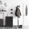 Rebecca Mobili Mueble de baño con 4 cajones y 1 puerta en madera negra Mueble multiusos